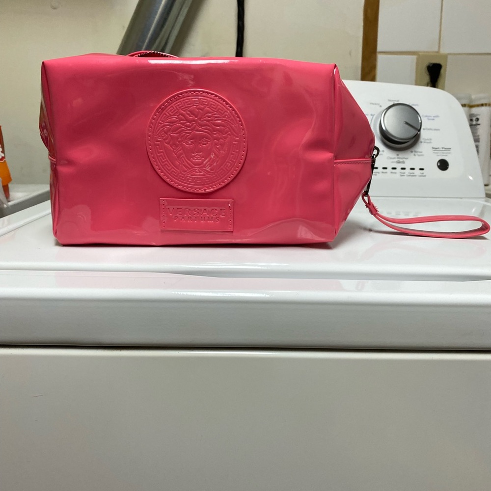 Versace make up bag. Beautiful coral colour